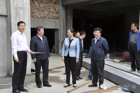 市長陳青，副市長王月成陪同省電力投資集團公司總經(jīng)理李輝一行深入階州廣場視察