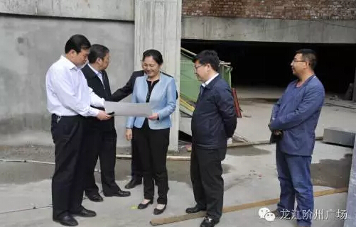 市長陳青，副市長王月成陪同省電力投資集團公司總經(jīng)理李輝一行深入階州廣場視察