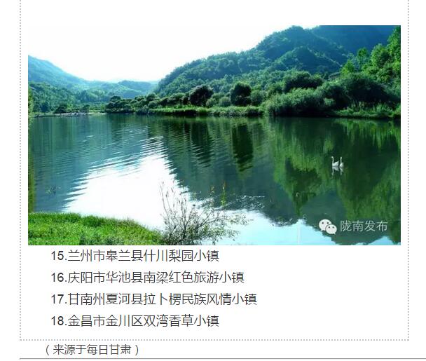 甘肅計(jì)劃3年建18個(gè)特色小鎮(zhèn)，看看隴南有幾個(gè)~