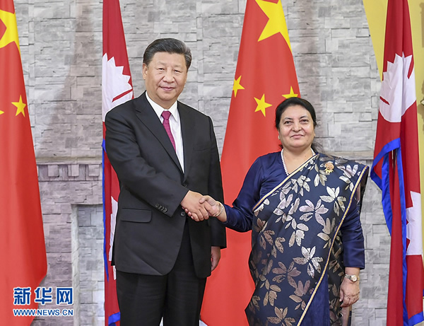 習(xí)近平會見尼泊爾總統(tǒng)班達里 兩國元首共同宣布建立中尼 面向發(fā)展與繁榮的世代友好的戰(zhàn)略合作伙伴關(guān)系