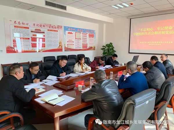 市龍江集團(tuán)黨支部召開“不忘初心、牢記使命”專題組織生活會和民主評議黨員會議