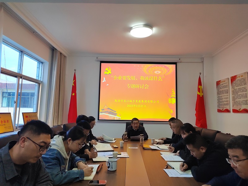 【“三抓三促”行動進行時】市龍江城鄉(xiāng)集團開展“隴南要發(fā)展，我該謀什么”——圍繞“加快集團公司高質(zhì)量發(fā)展，我該謀什么”專題研討